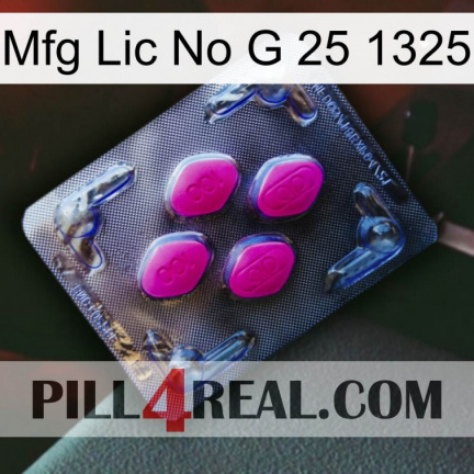 Mfg Lic No G 25 1325 02